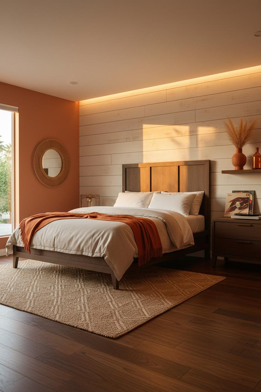 Retro Bedroom 70s Aesthetic Shiplap