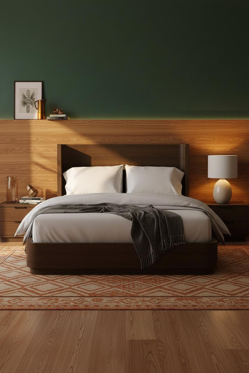Retro Bedroom 70s Aesthetic Wood Paneling