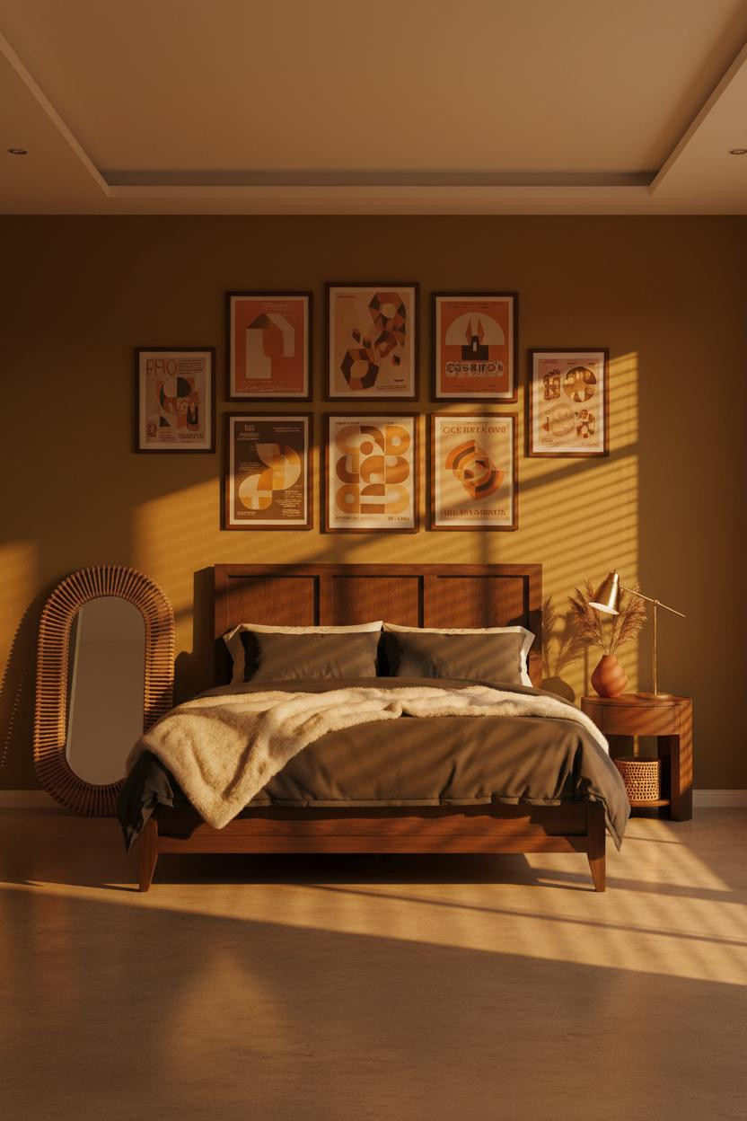 Retro Bedroom 70s Aesthetic Gallery Wall