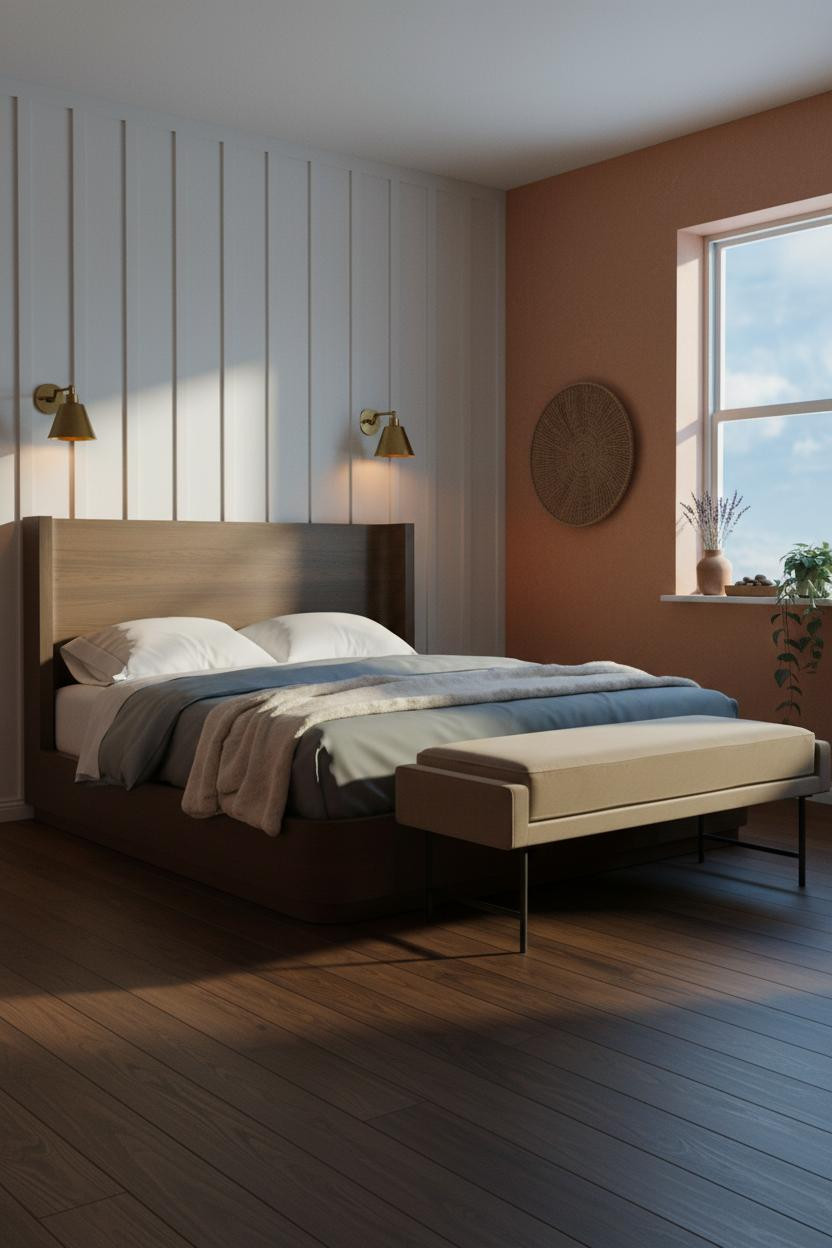 Rustic Bedroom Board and Batten Accent Wall