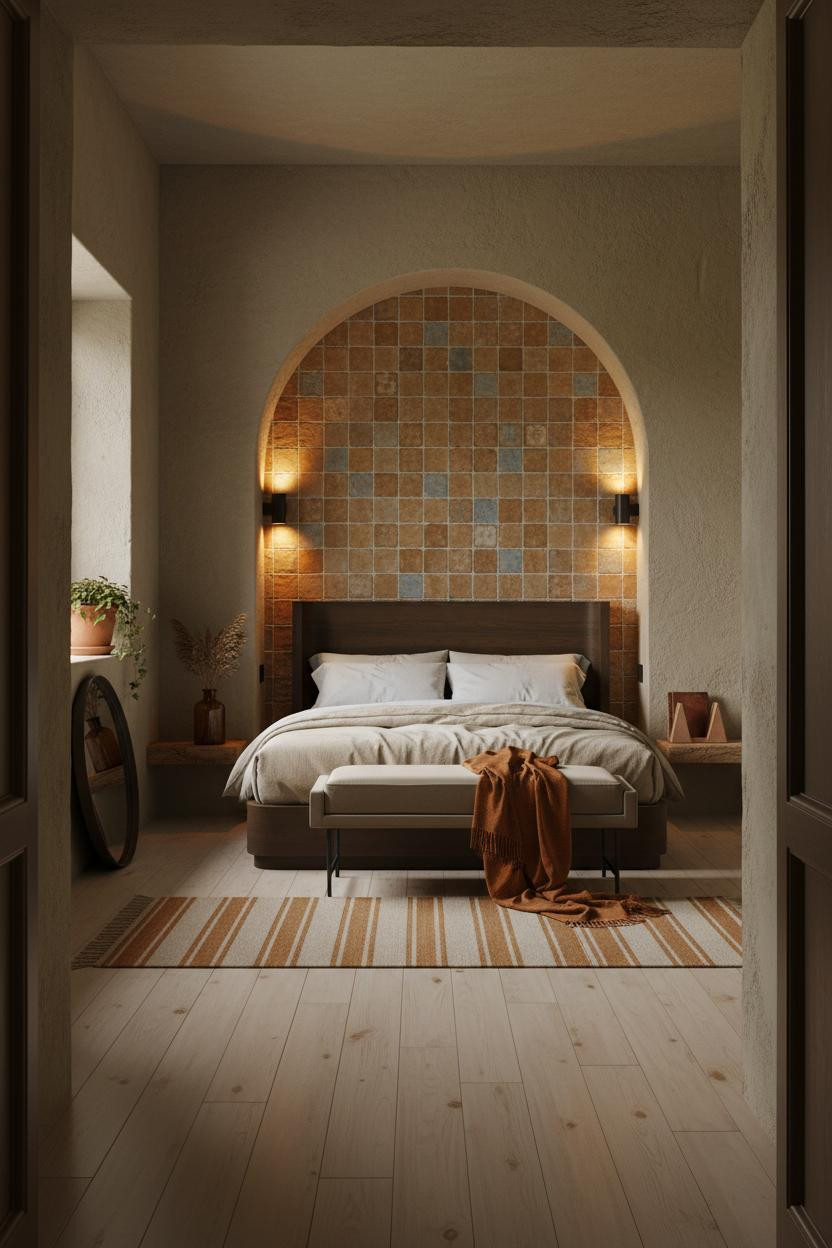 Rustic Bedroom Terracotta Farmhouse Arch