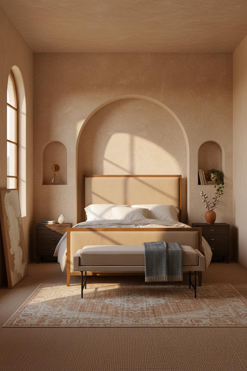 Rustic Chic Bedroom Farmhouse Arched Alcove
