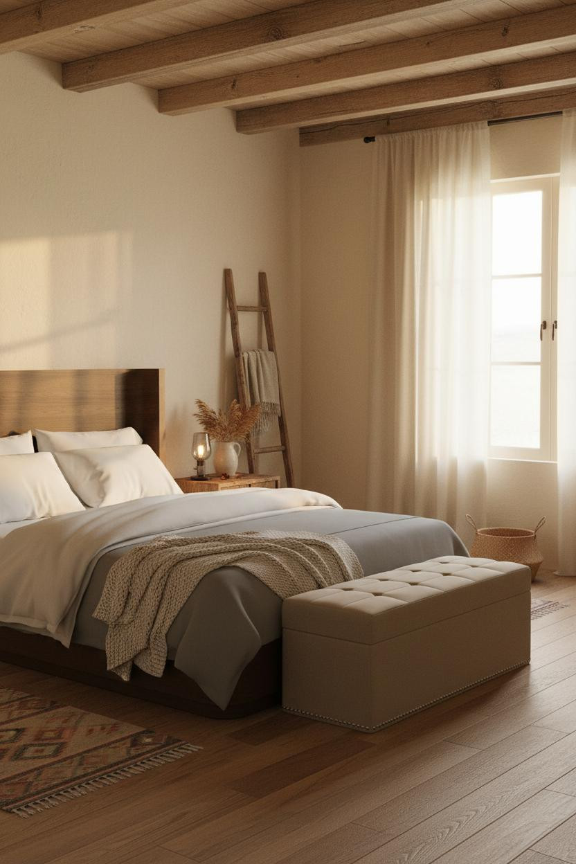 Rustic Chic Bedroom Farmhouse Wood Beam