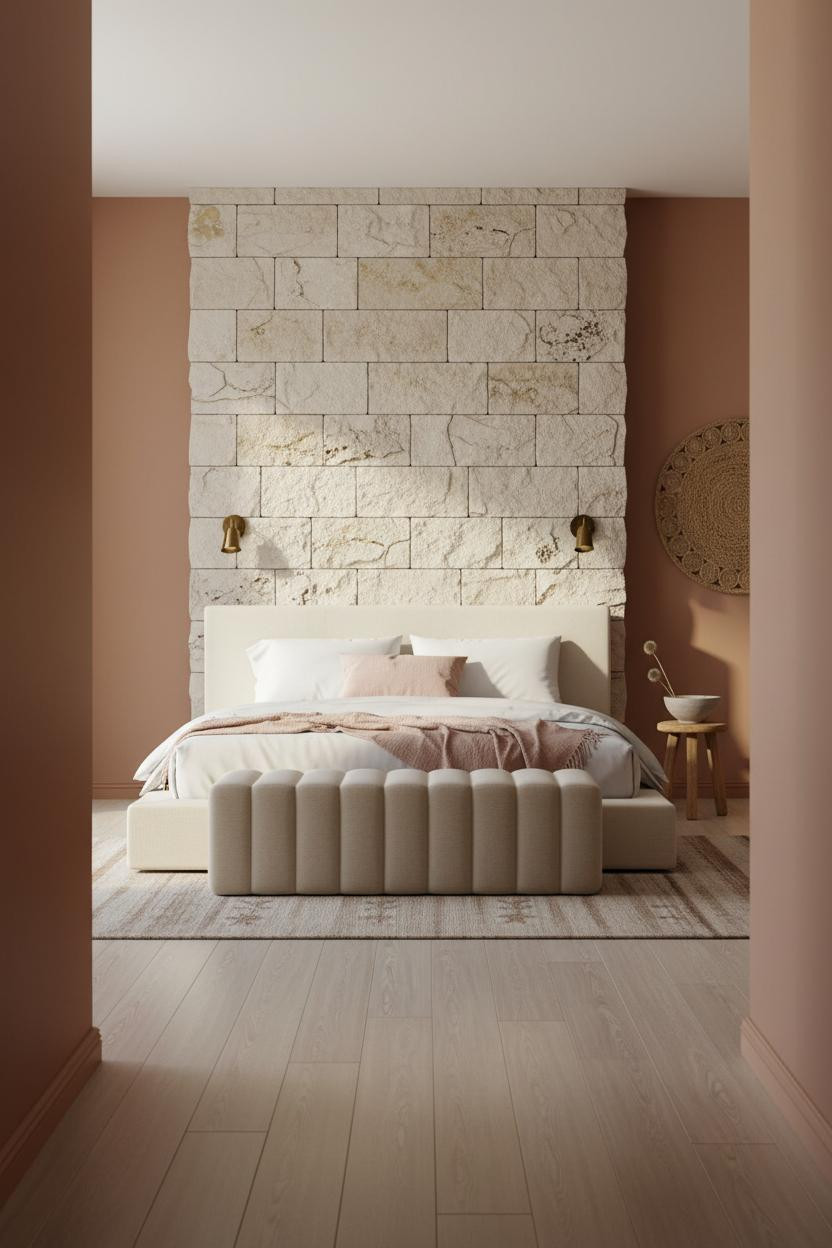 Rustic Chic Bedroom Limestone Farmhouse