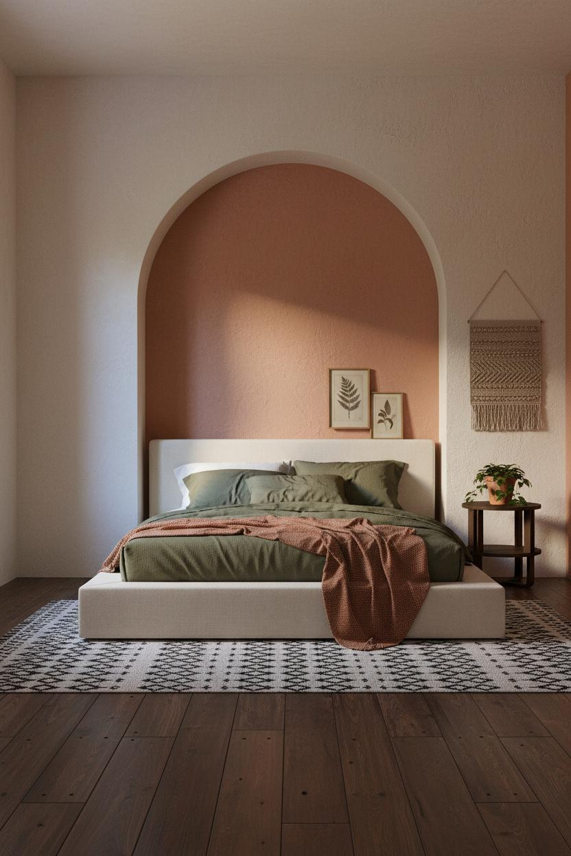 Rustic Cottage Bedroom Arched Alcove Niche