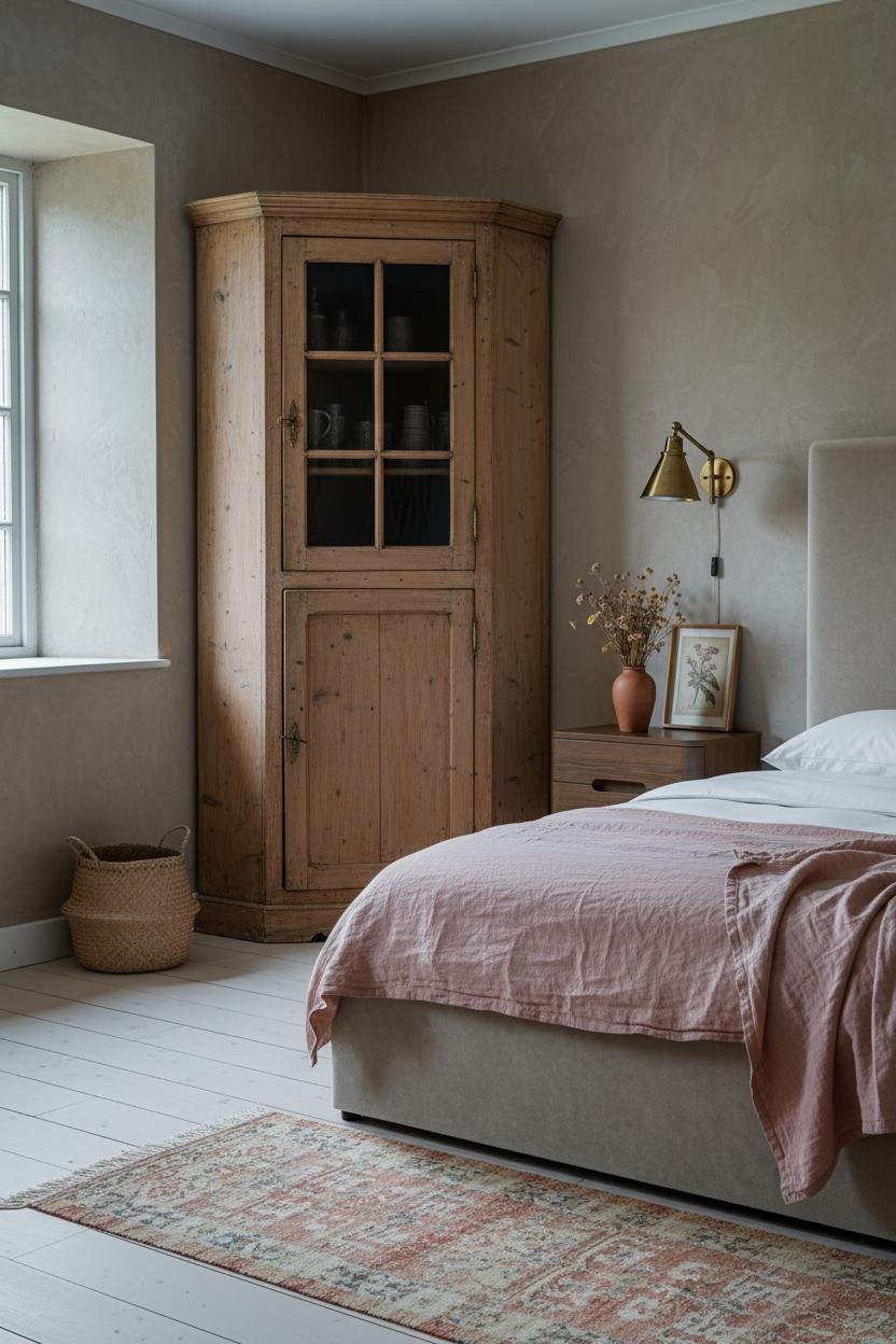 Rustic Cottage Bedroom French Cupboard Vintage