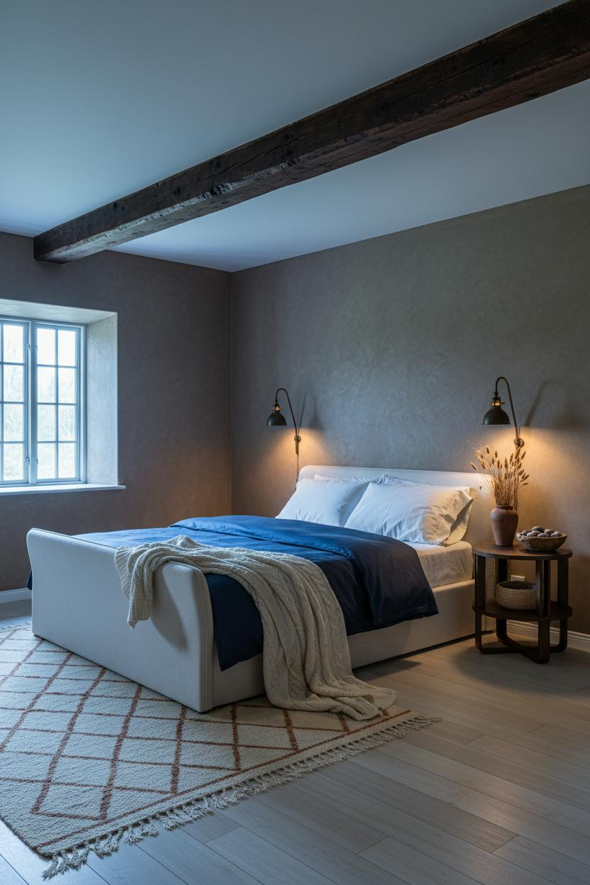 Rustic Cottage Bedroom Scandinavian Beams