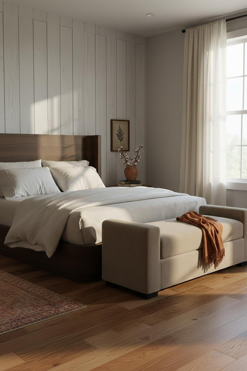 Rustic Farmhouse Bedroom Board Batten Morning Light