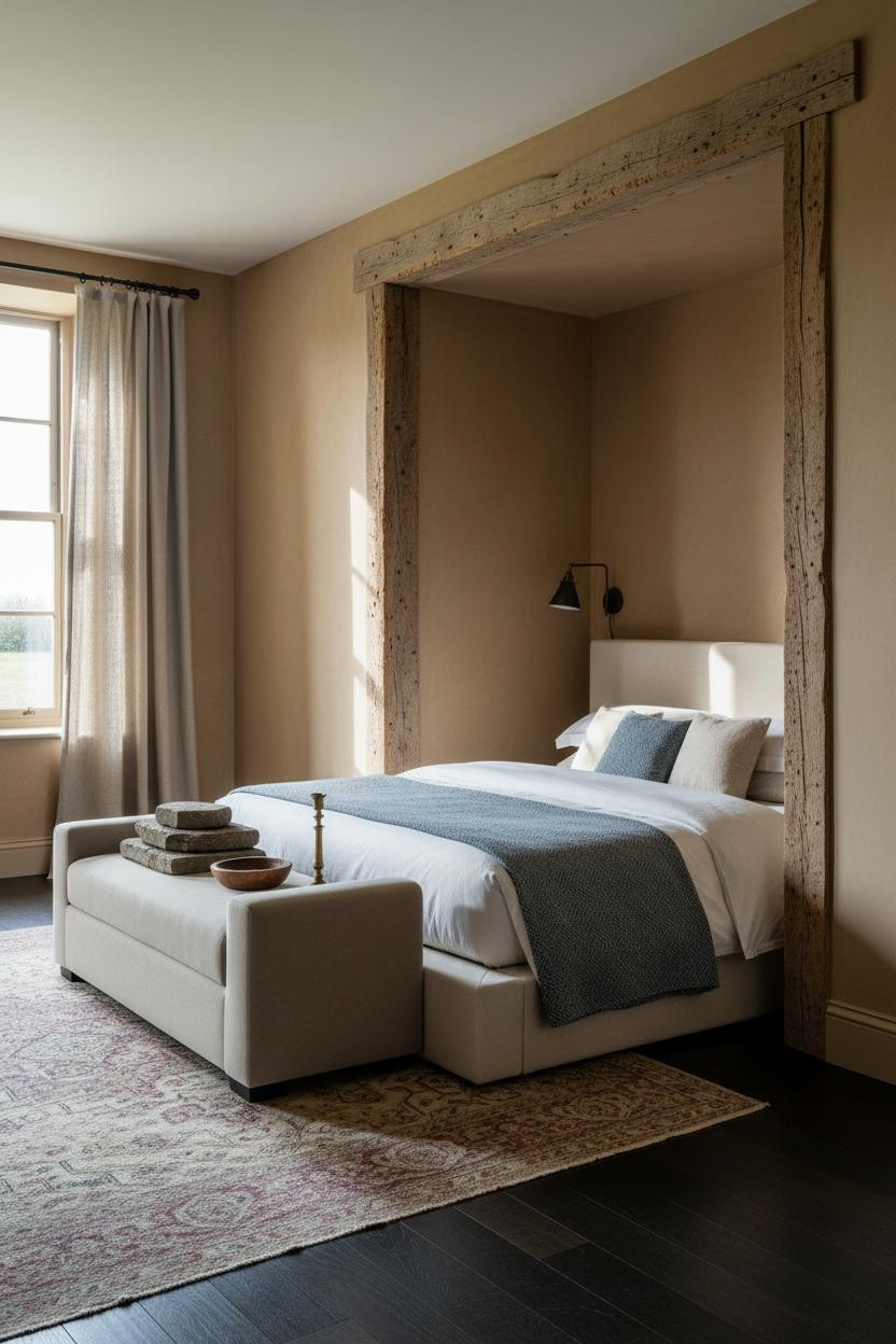 Rustic Farmhouse Bedroom Timber Alcove