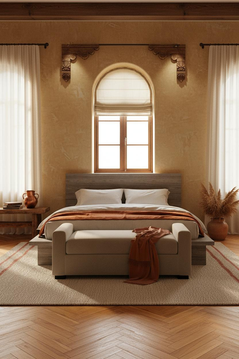 Rustic Western Bedroom Hacienda Adobe