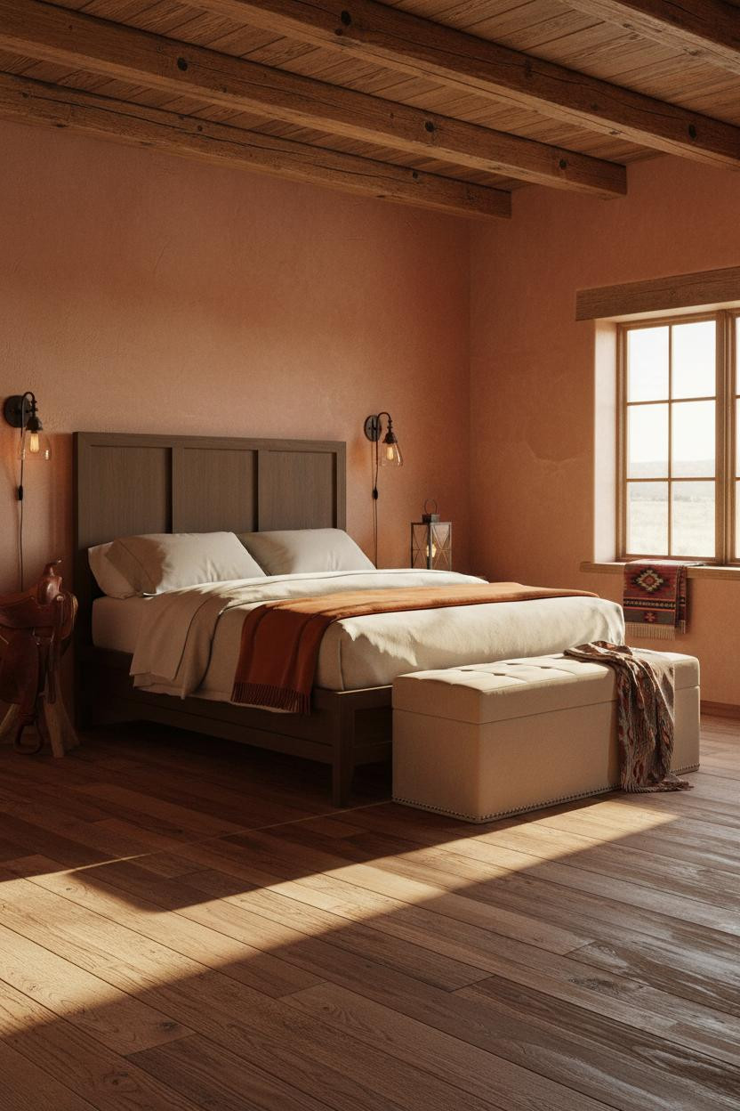 Rustic Western Bedroom Ranch Style