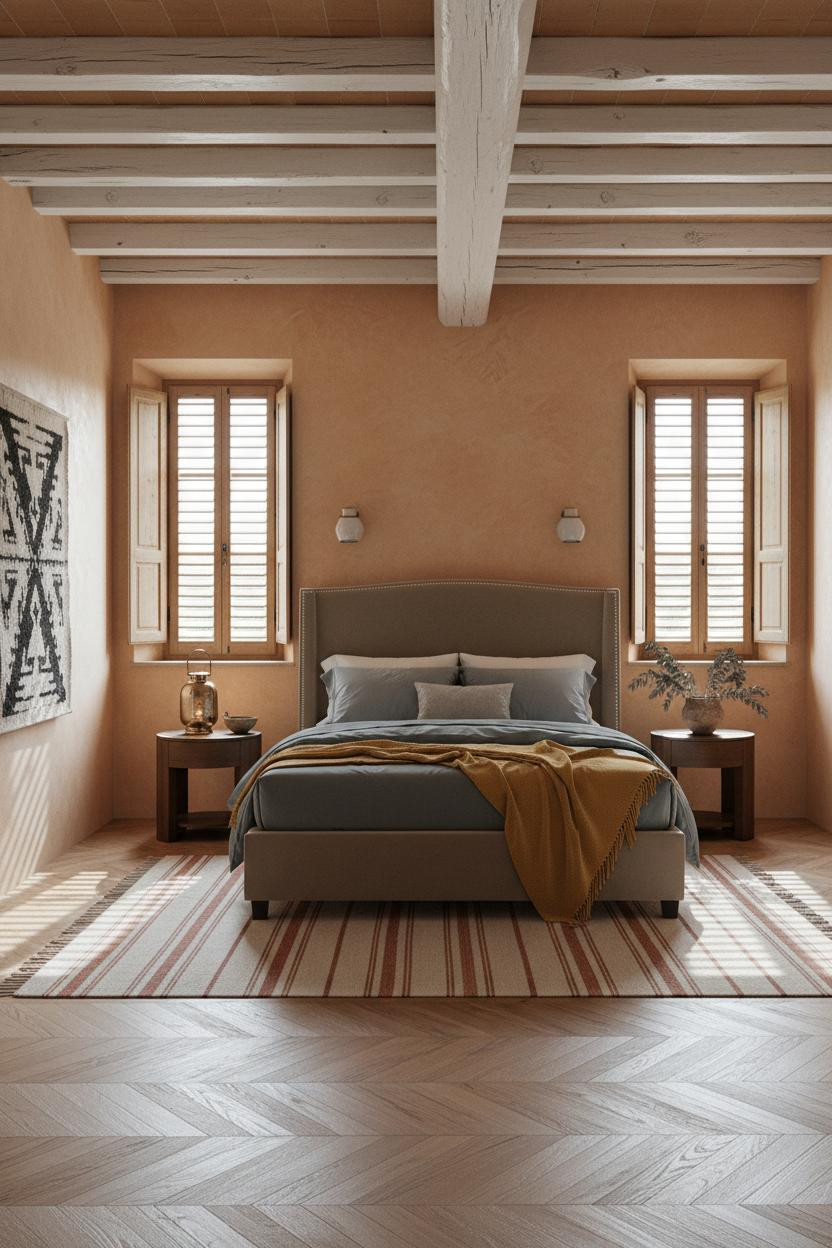 Spanish Mediterranean Bedroom Tuscan Villa Design