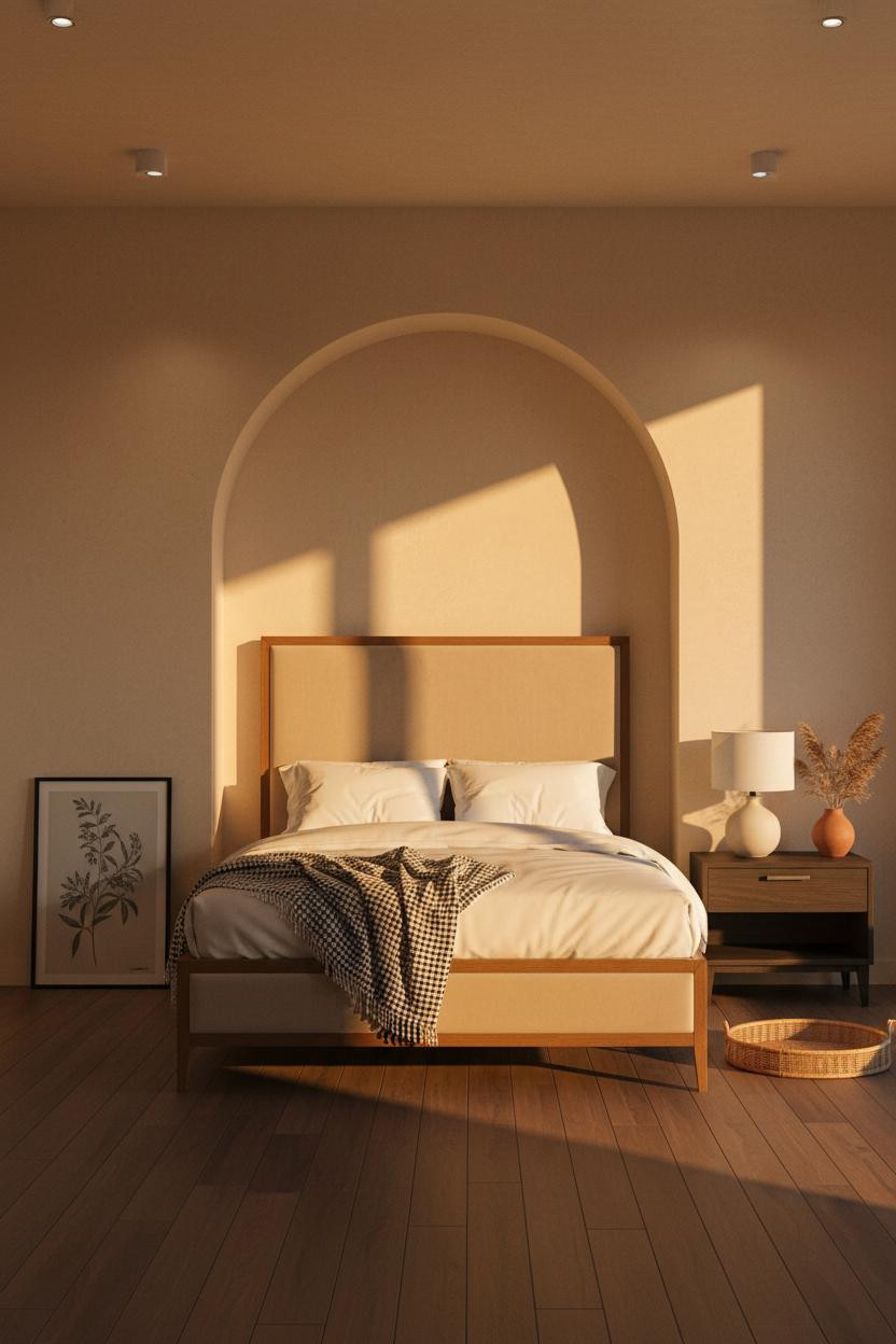 Stockholm Bedroom Arch Niche Warm Light