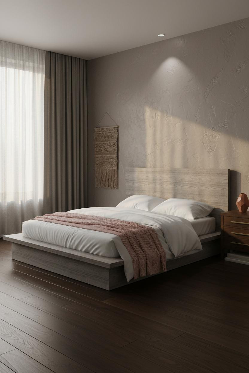 Stockholm Bedroom Minimalist Taupe Walls