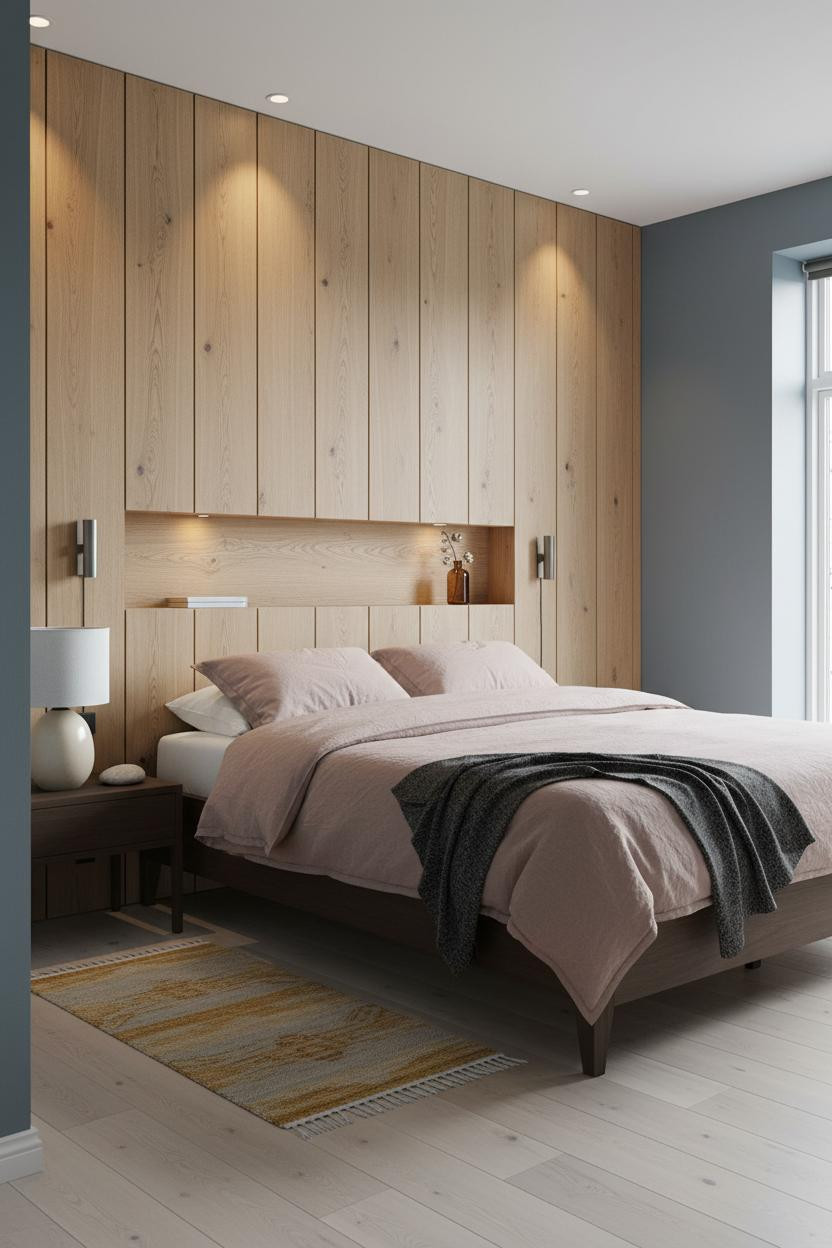 Stockholm Bedroom Oak Paneling Scandi