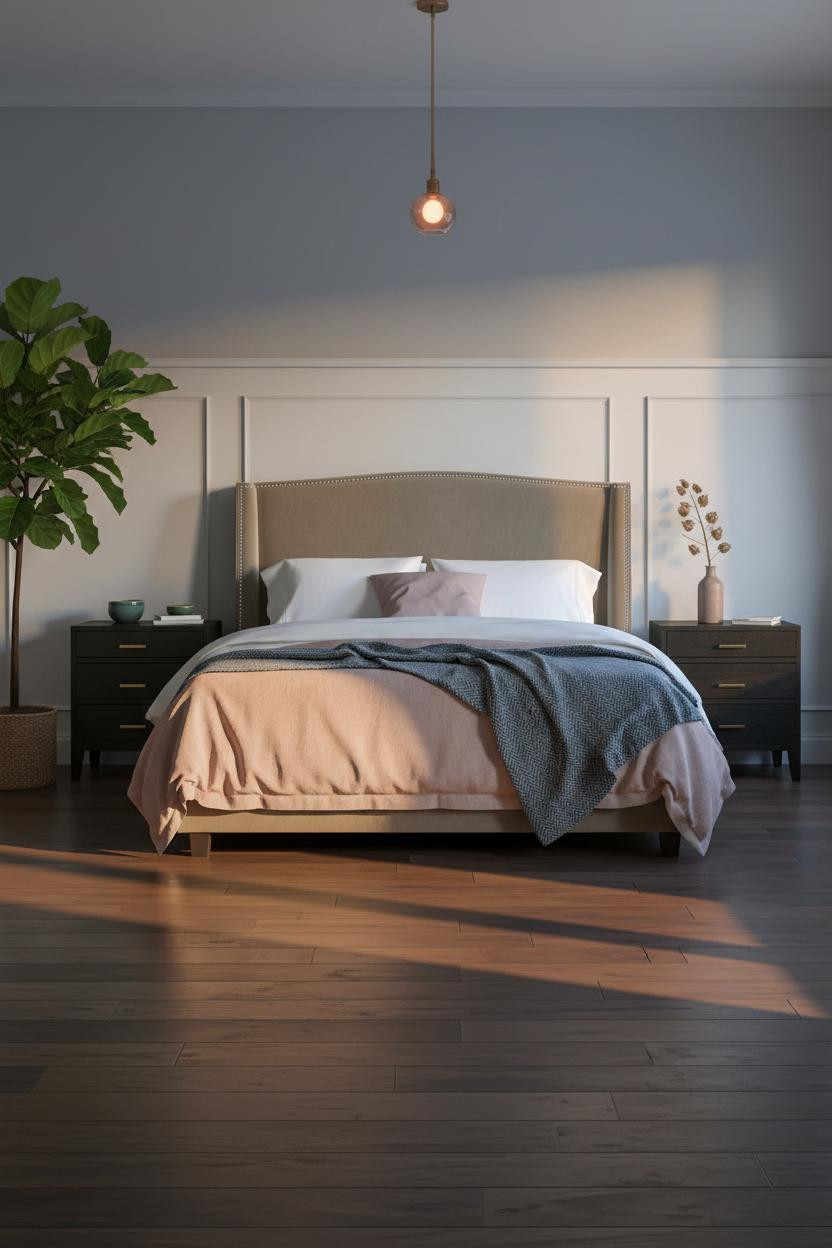 Stockholm Bedroom Wainscoting Nordic Lighting
