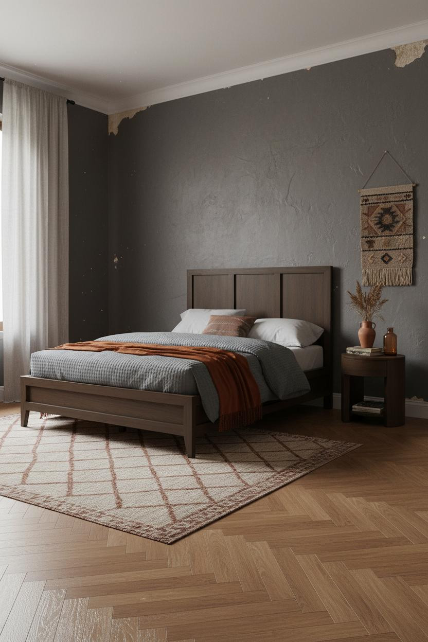 Vintage Bedroom Ideas Earthy Plaster Walls