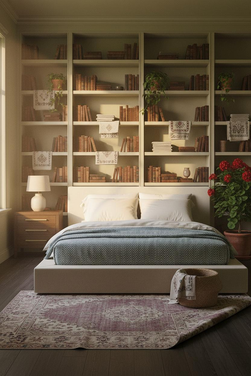 Vintage Cottagecore Bedroom Bookshelf