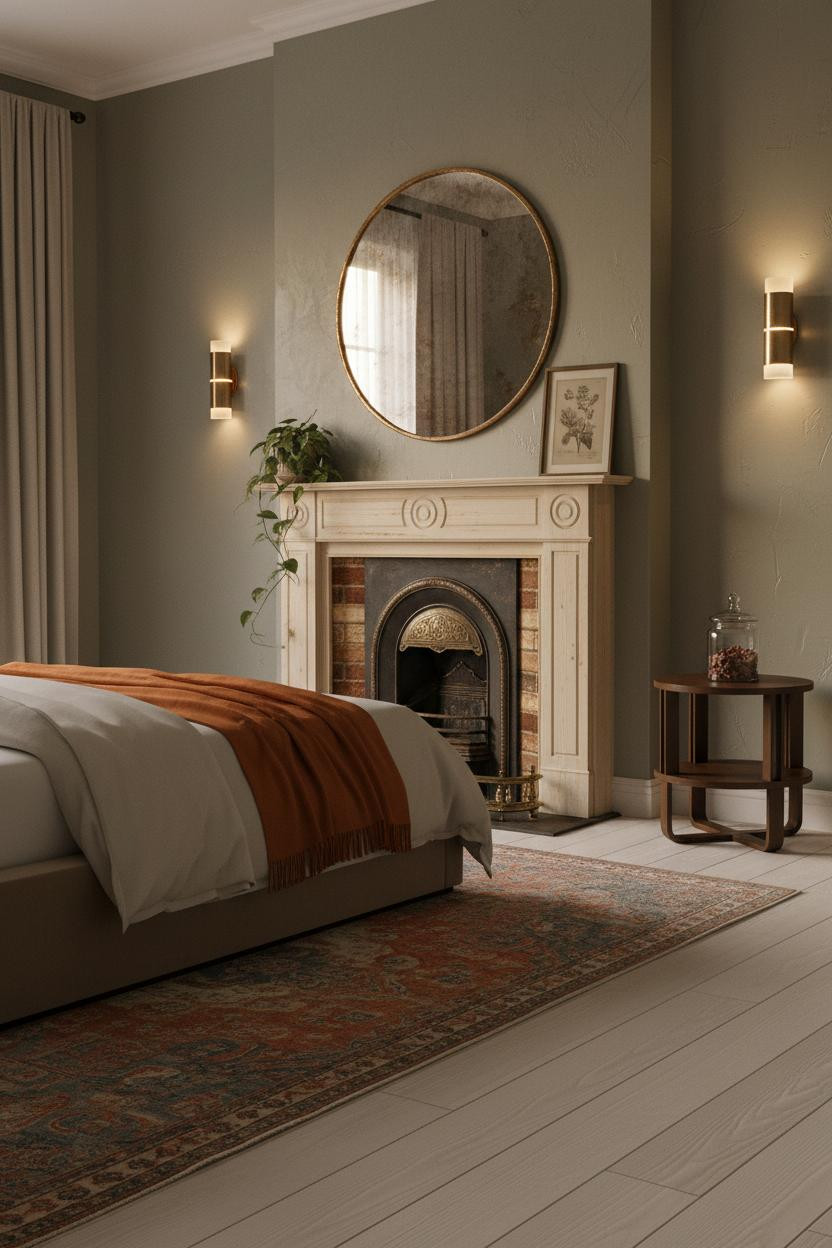 Vintage Cottagecore Bedroom Fireplace Grandmacore