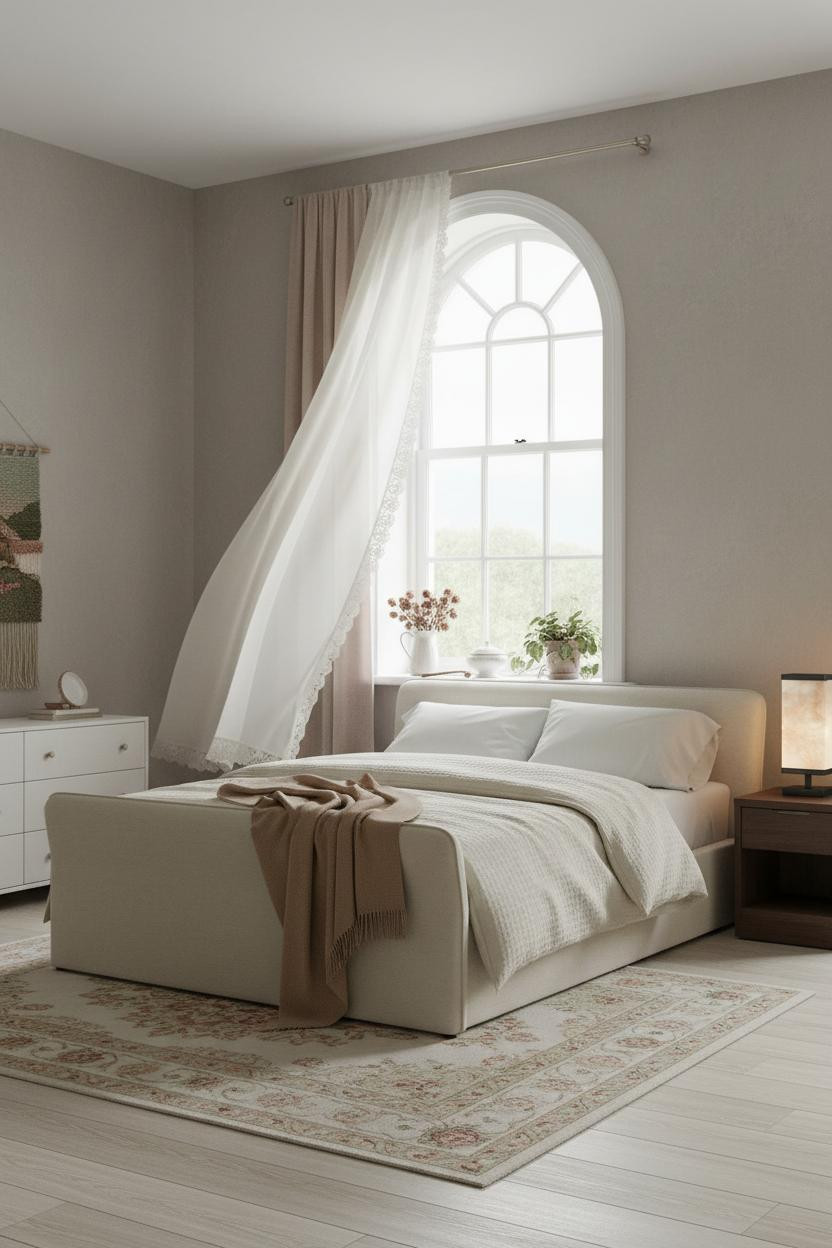 Vintage Feminine Bedroom Floral Curtains