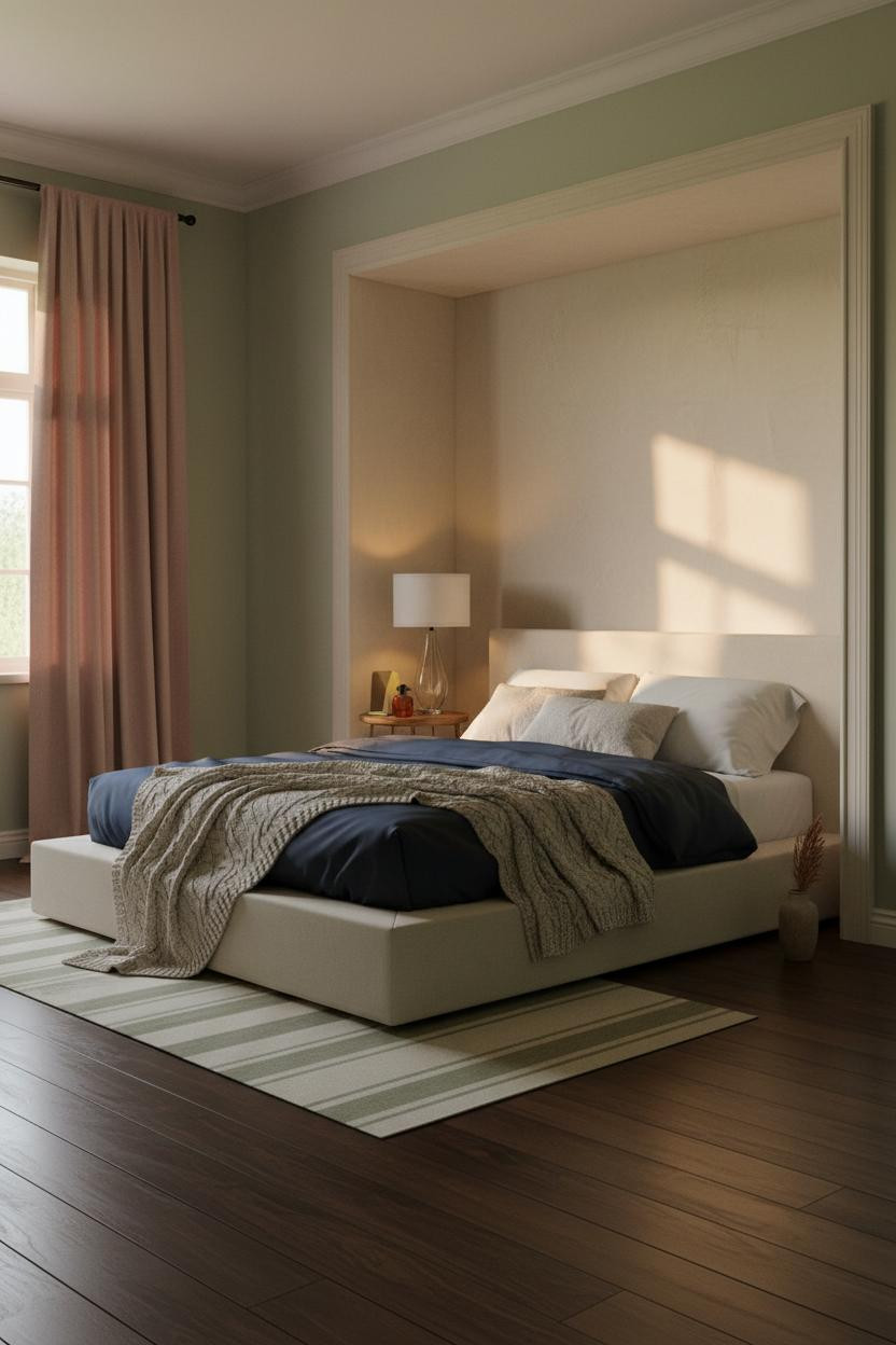 Vintage Feminine Bedroom Nordic Cottage Sage Green