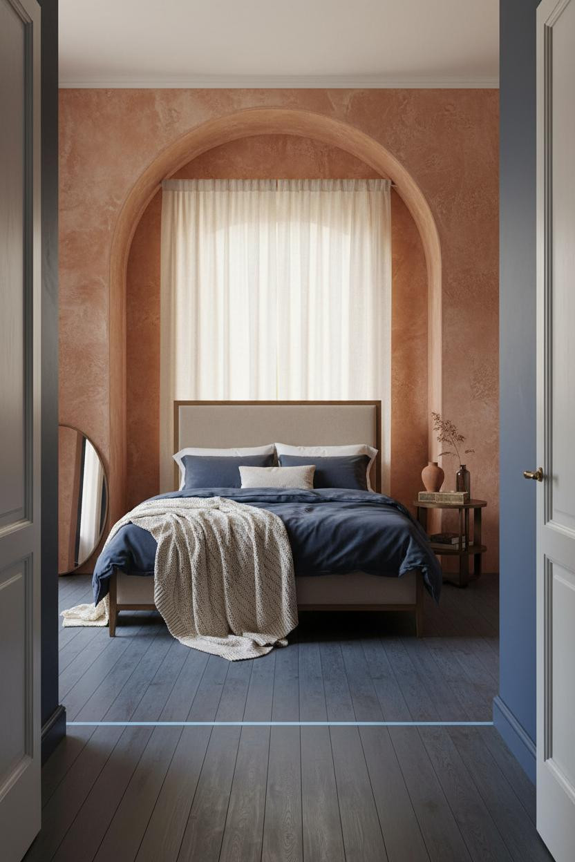 Vintage Modern Bedroom Arched Niche Design