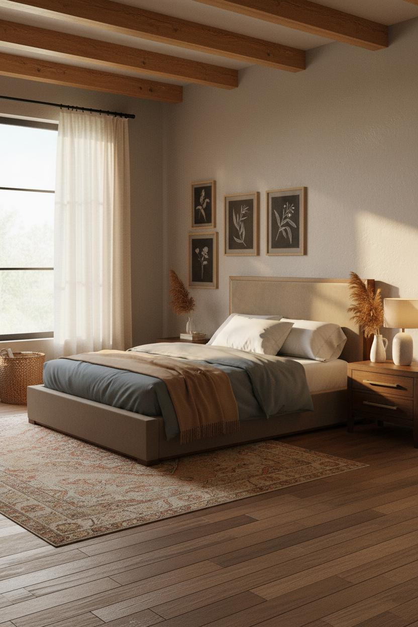 Vintage Modern Bedroom Japandi