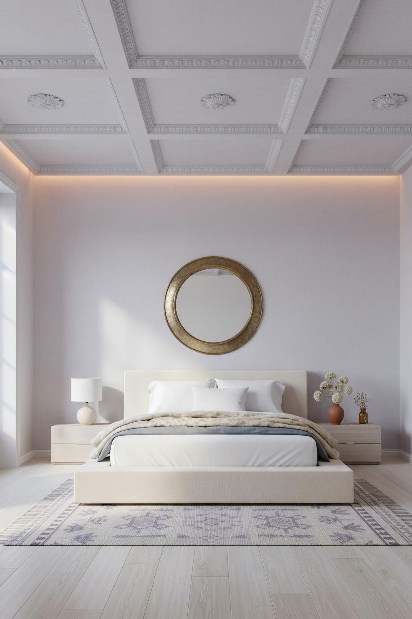 Vintage Princess Bedroom Aesthetic Coffered Ceiling