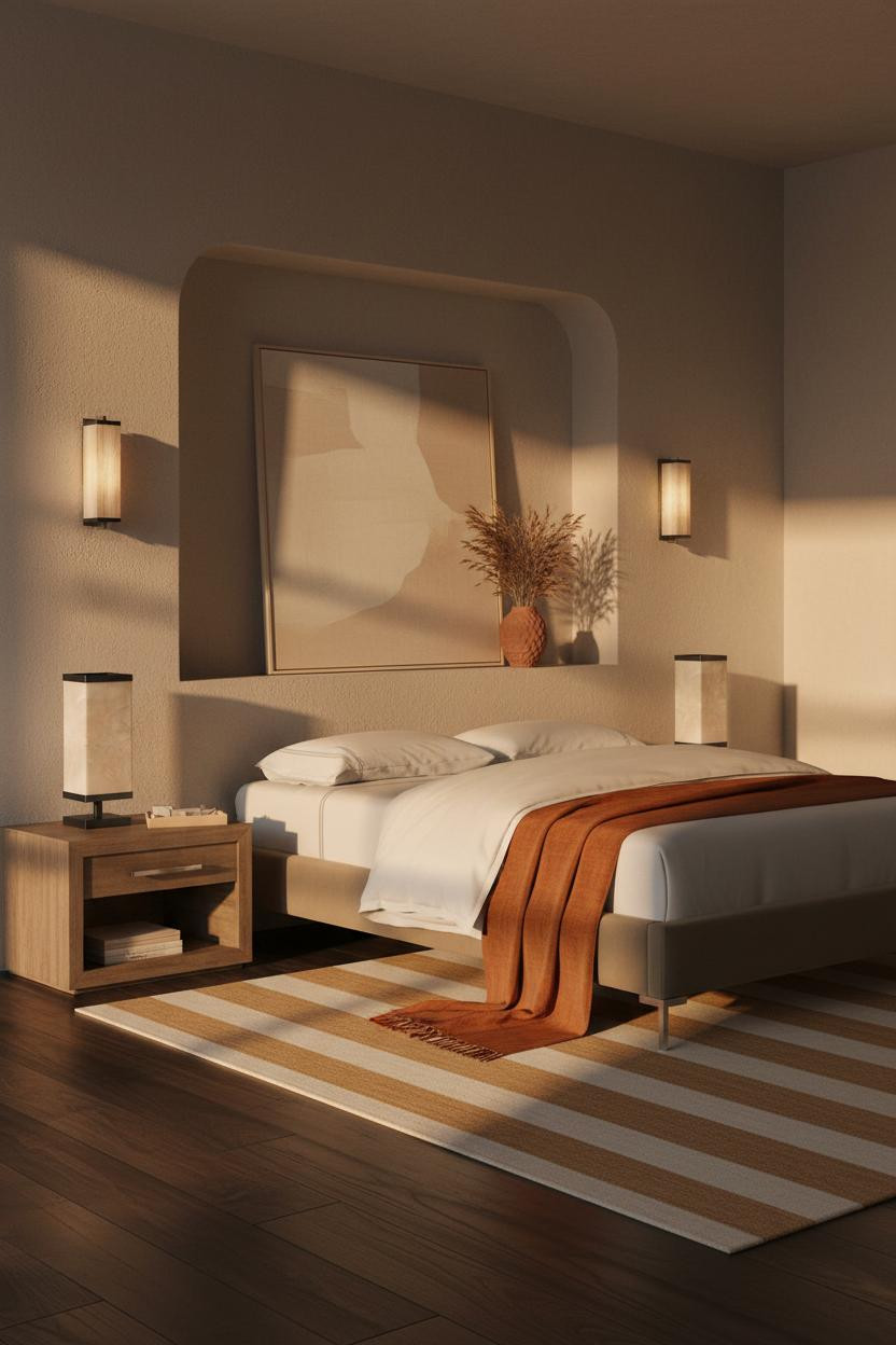 Warm Minimalist Bedroom Earthy Niche