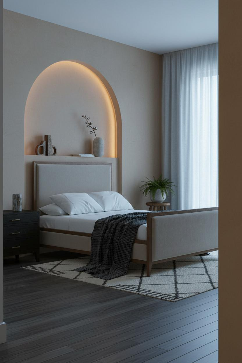 Warm Minimalist Bedroom Earthy Japandi