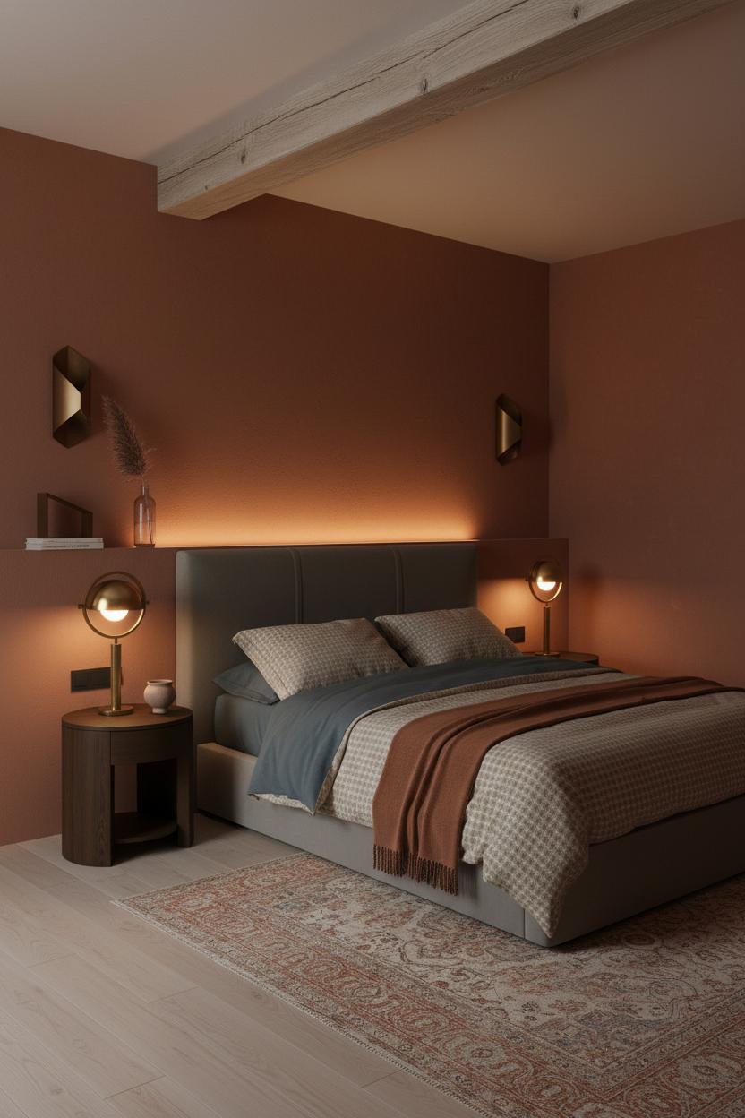 Warm Minimalist Bedroom Terracotta Aesthetic