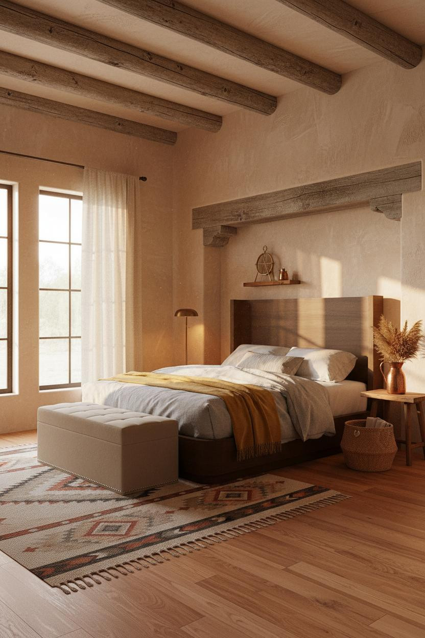 Western Bedroom Ideas Desert Southwest Design with Adobe Walls