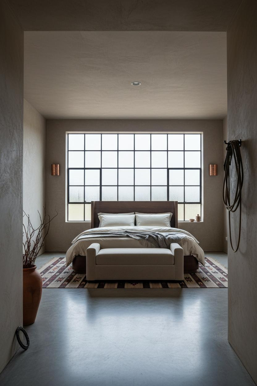 Western Bedroom Ideas Industrial Chic Design With Moody Windows