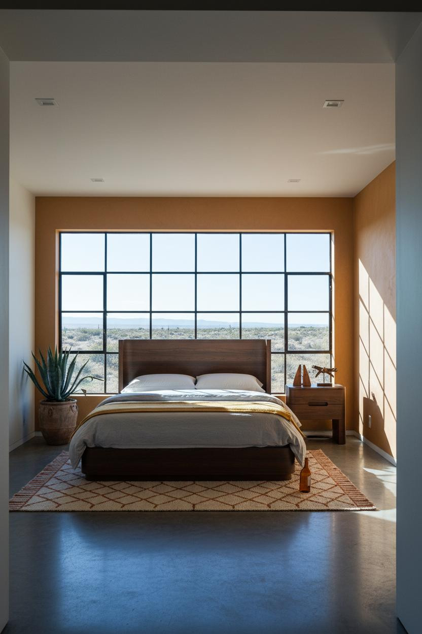 Western Farmhouse Bedroom Desert Ranch Window