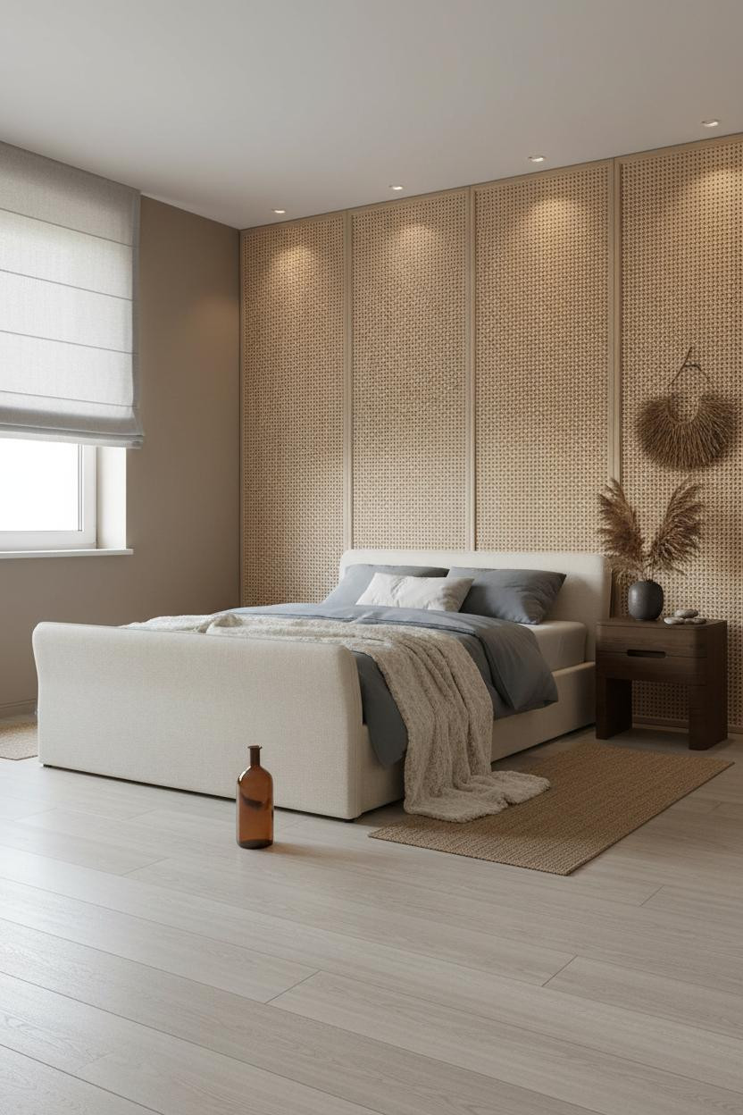 Zen Bedroom Rattan Headboard Natural