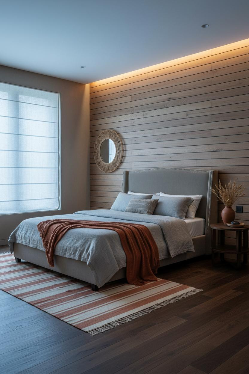 Zen Bedroom Wabi Sabi Ash Wood Accent