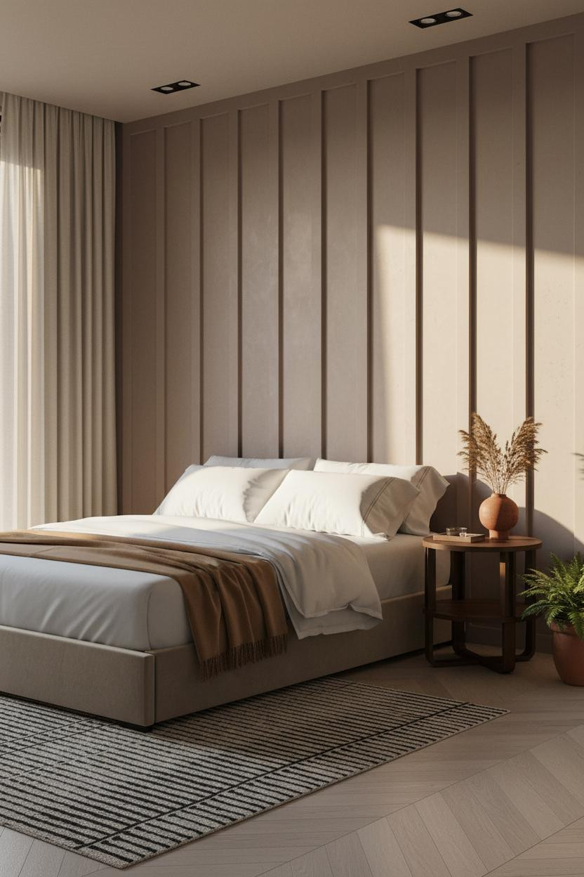 Zen Bedroom Wabi Sabi Batten Wall