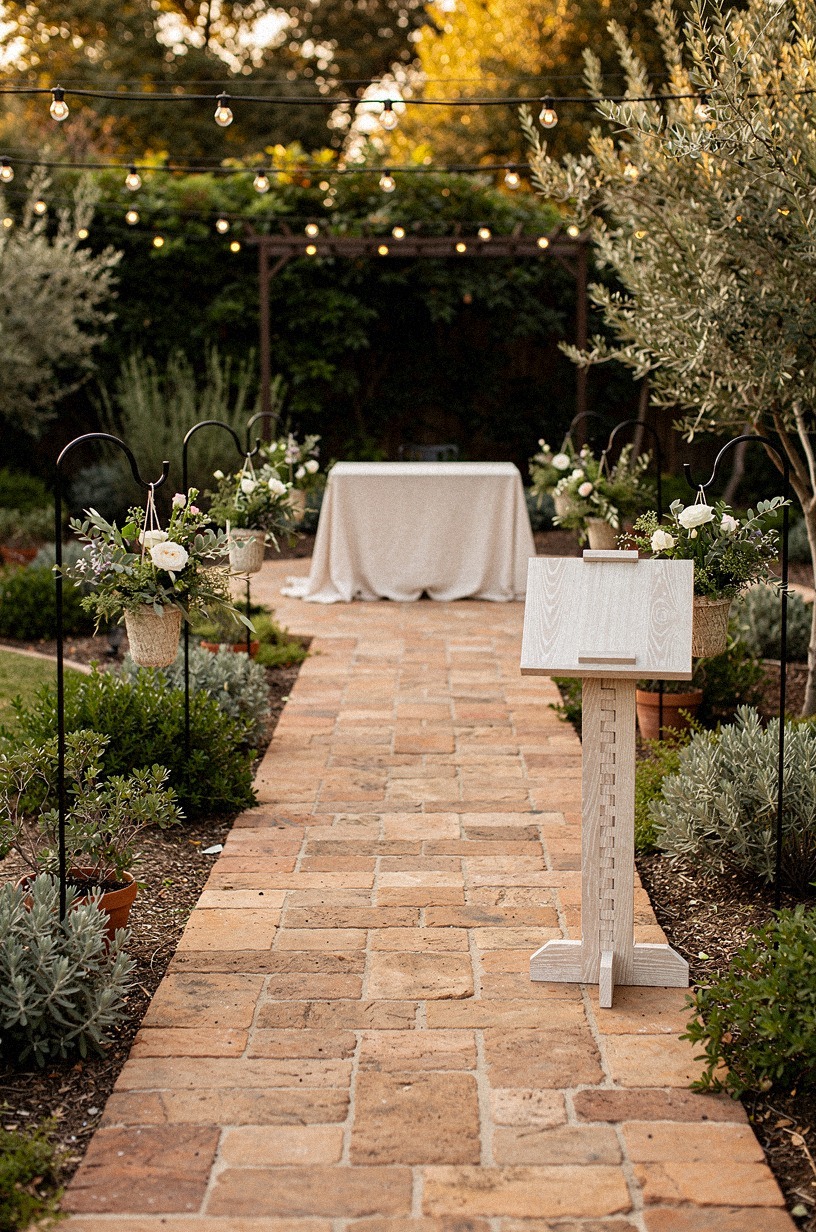 Mark the ceremony path with shepherd hooks