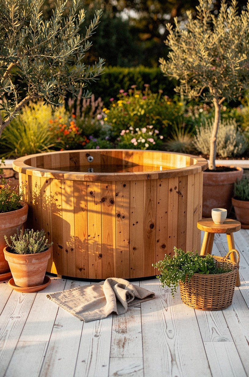 Tilt the hot tub toward the garden, not the fence