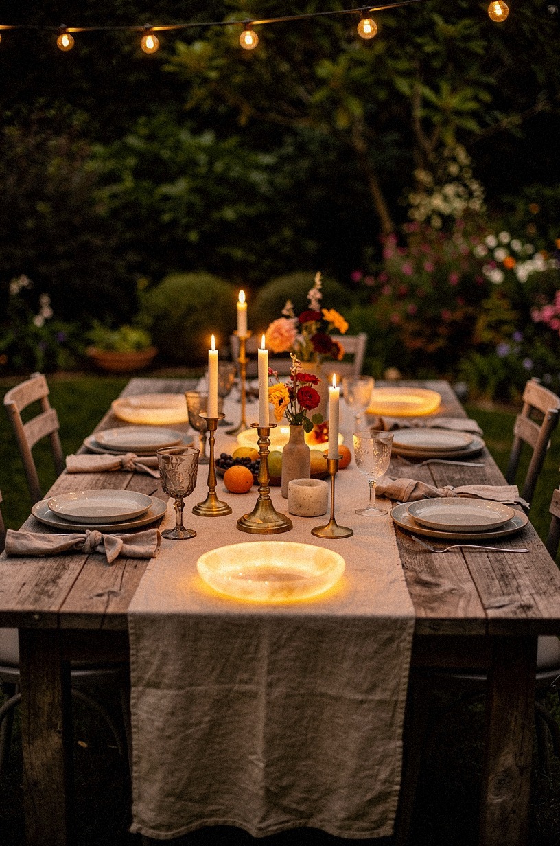 Run a linen table runner down something rough