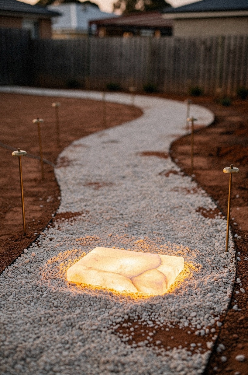 I laid a gravel path first so the yard had bones before any plant went in