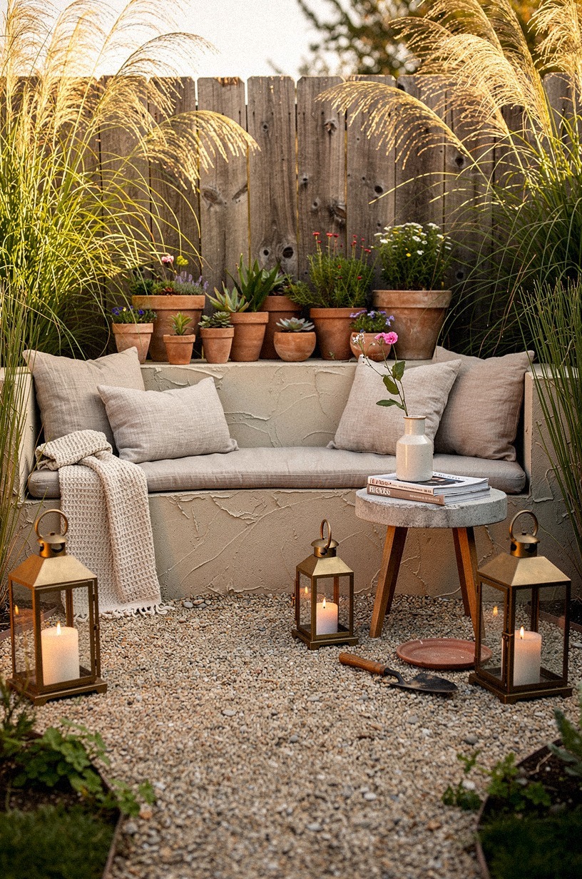Frame the fence with tall grasses