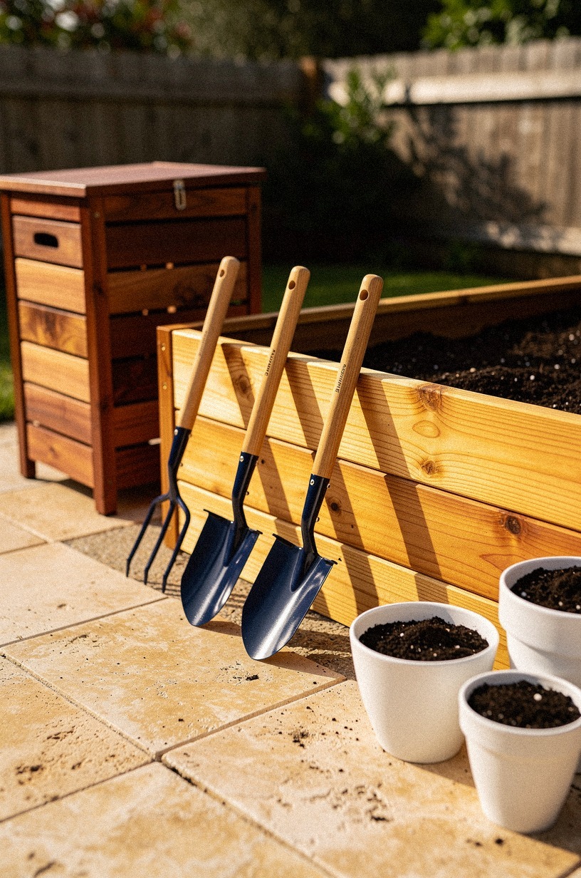 I built a raised bed from cedar planks left over from a deck project