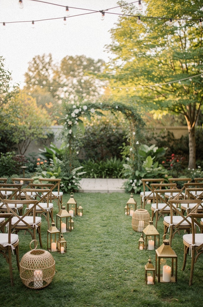 Place mismatched chairs in gentle curved rows