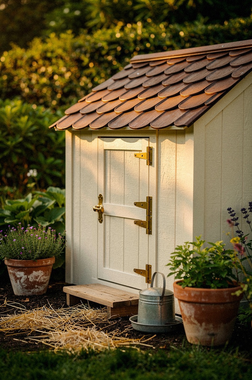Add a scalloped metal roof to catch afternoon light