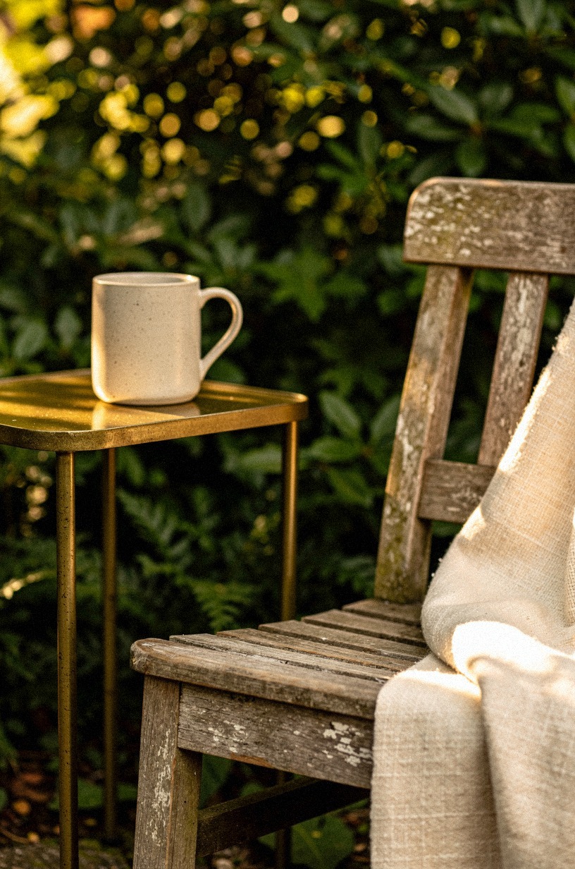 Drape a weatherproof throw on every chair