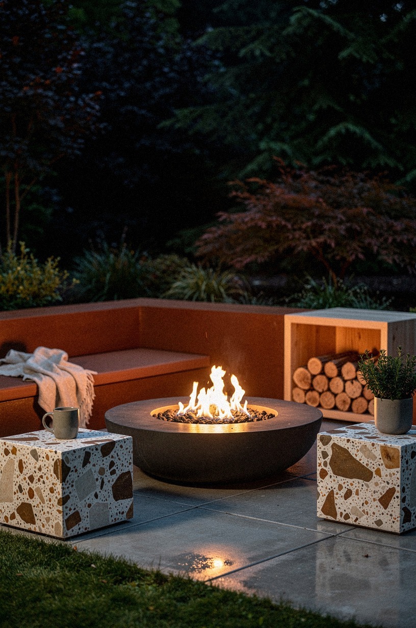 Circle a fire pit with seating that isn't afraid of ash