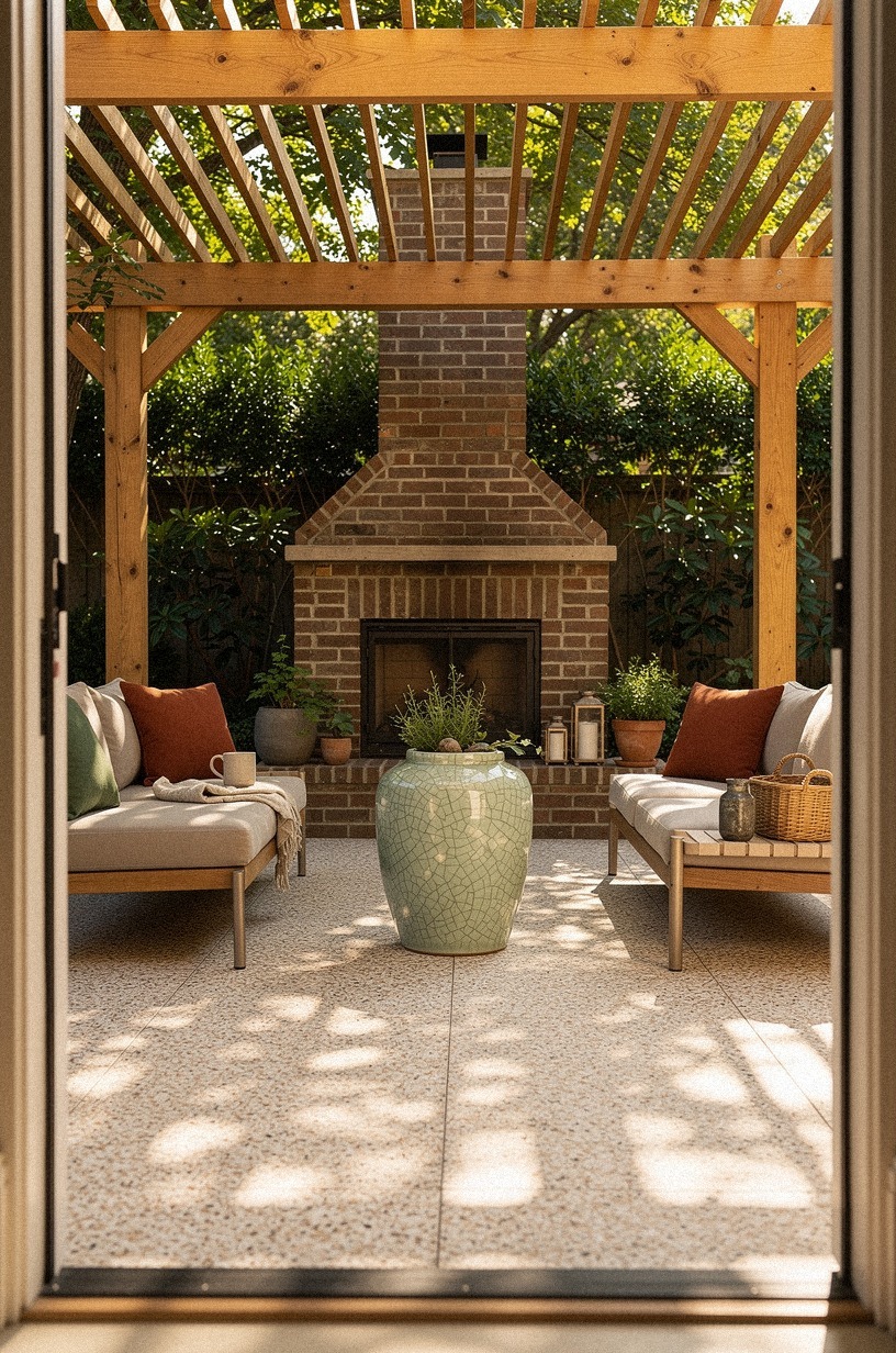Build a brick hearth at the open end for cool evenings
