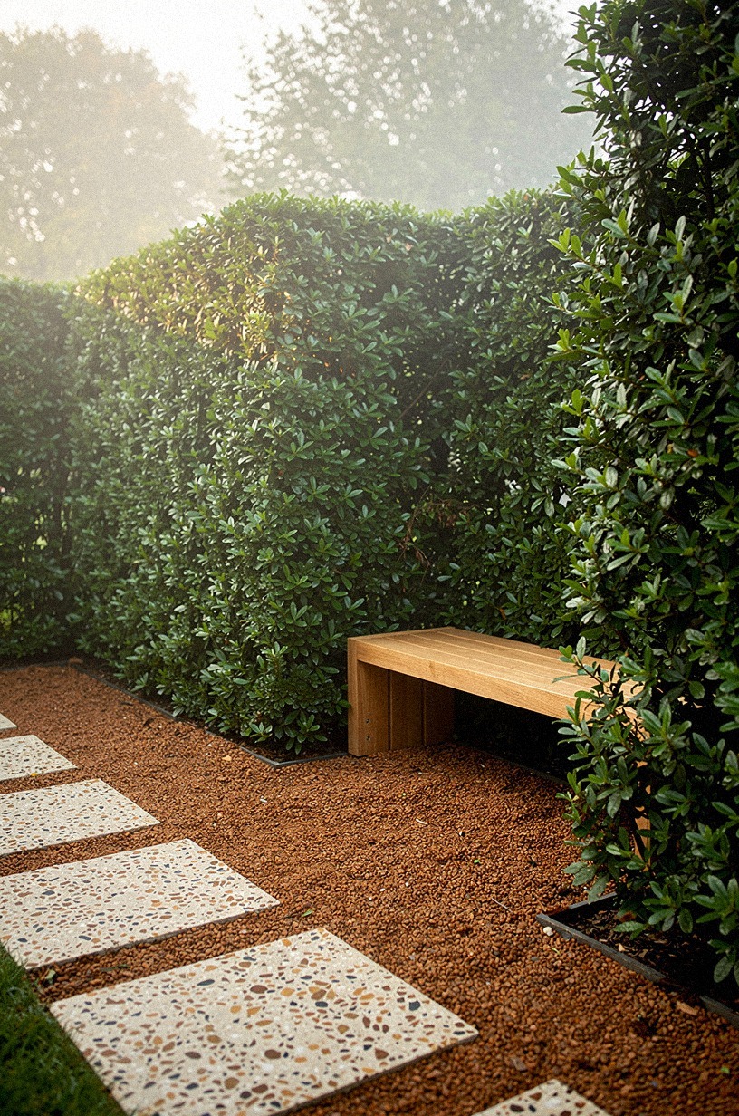 Plant a hedge wall in three heights for natural enclosure