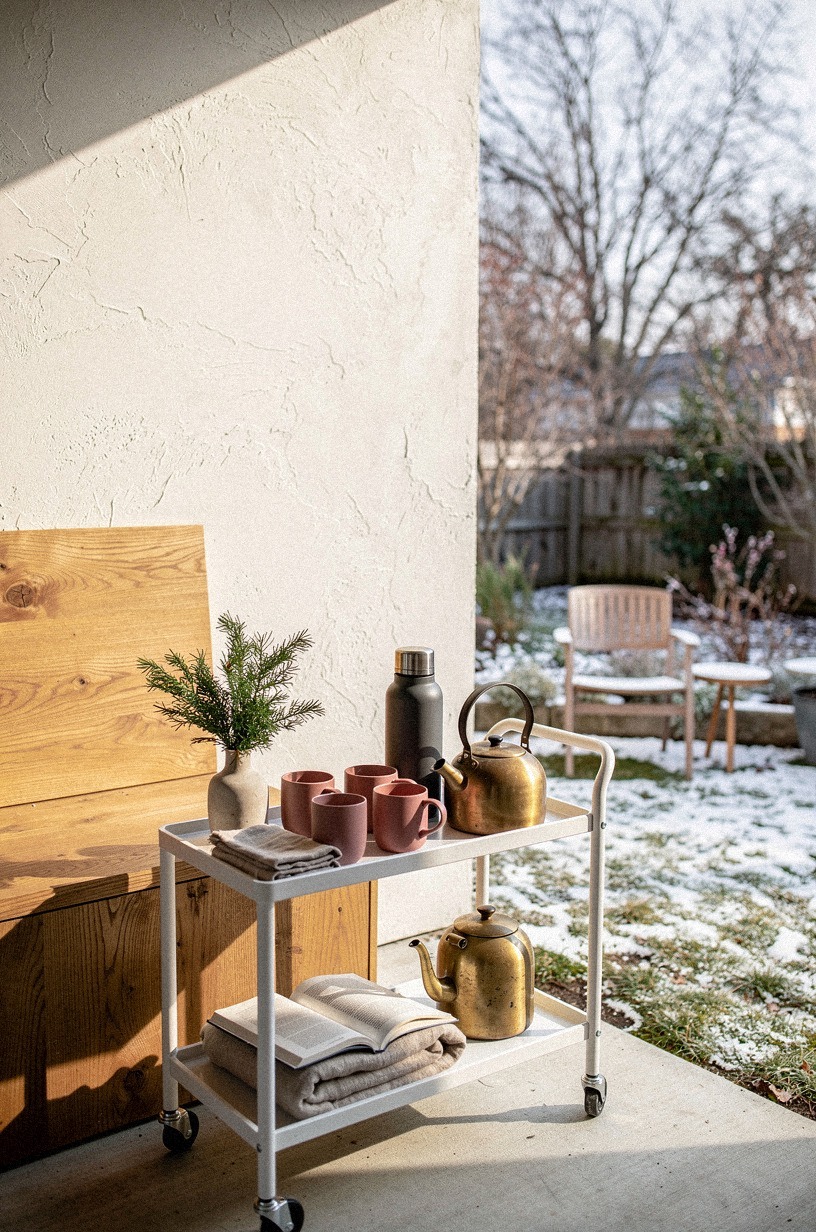 Set a hot drink station on a cart